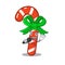 Singing candy cane character shaped a cartoon