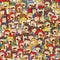 Singing children choir seamless pattern