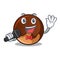 Singing chocolate donut mascot cartoon