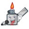 Singing cigarette lighters isolated with the cartoon