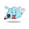 Singing cute cloud character cartoon