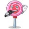 Singing cute lollipop character cartoon