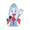 Singing cute rocket character cartoon