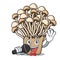 Singing enoki mushroom mascot cartoon