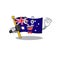 Singing flag australia in the character shape