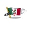 Singing flag mexico isolated with the character