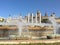 Singing fountains on the background of the National Palace. Barcelona
