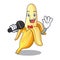 Singing fresh banana fruit mascot cartoon style
