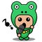 Singing frog animal mascot costume