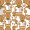 Singing gingerbread man seamless background