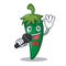 Singing green chili character cartoon