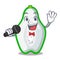 Singing green papaya isolated in the mascot