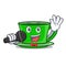 Singing green tea character cartoon