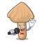 Singing inocybe mushroom mascot cartoon