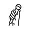 singing karaoke line icon vector illustration