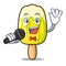 Singing lemon ice cream mascot cartoon