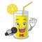 Singing lemon juice glass on character table