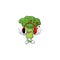 Singing and Listening music green broccoli cartoon character