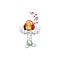 Singing and Listening music white candle cartoon character