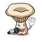 Singing milk mushroom mascot cartoon