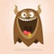 Singing monster expression, Halloween cartoon monster vector illustration.