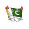 Singing pakistan mascot flag in cartoon drawer