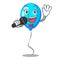 Singing Party balloon blue mascot the isolated