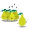 Singing pears chorus, cartoon flat characters for funny design