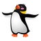 Singing penguin icon, cartoon style