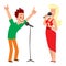 Singing people vector character