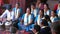 Singing prayers in the temple of Nepal.