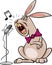 Singing rabbit cartoon illustration