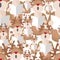 Singing reindeer seamless repeat background