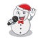 Singing snowman character cartoon style