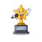 Singing star trophy isolated in the cartoon