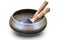 Singing Tibetan Bowl with wooden mallets