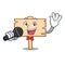Singing wooden board mascot cartoon