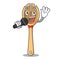 Singing wooden fork mascot cartoon