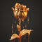 Single aesthetic rose made of liquid flowing gold. Generative AI