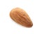 Single almond nut on white background