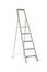Single aluminum folding metal step ladder isolated on white