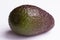 Single avocado on white background - closeup