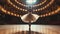 single balet dancer dance on empty stage of big opera theatre