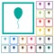 Single balloon flat color icons with quadrant frames