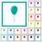 Single balloon with gloss flat color icons with quadrant frames