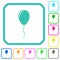 Single balloon with gloss vivid colored flat icons