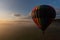 Single balloon over misty ground