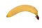 Single banana against white background