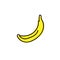 Single banana isolated pen style. flat iconic symbol