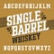 Single barrel whiskey label font with sample design